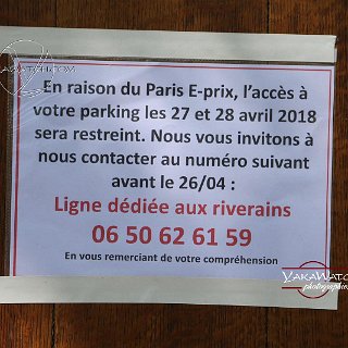 Des riverains encagés avant le ePrix Paris 2018