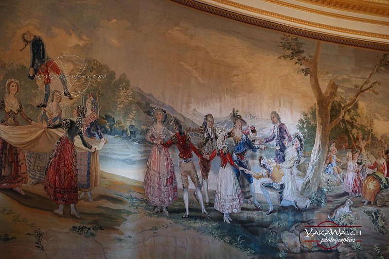 Tapisserie réalisée d'après un carton de Goya, au château de Groussay